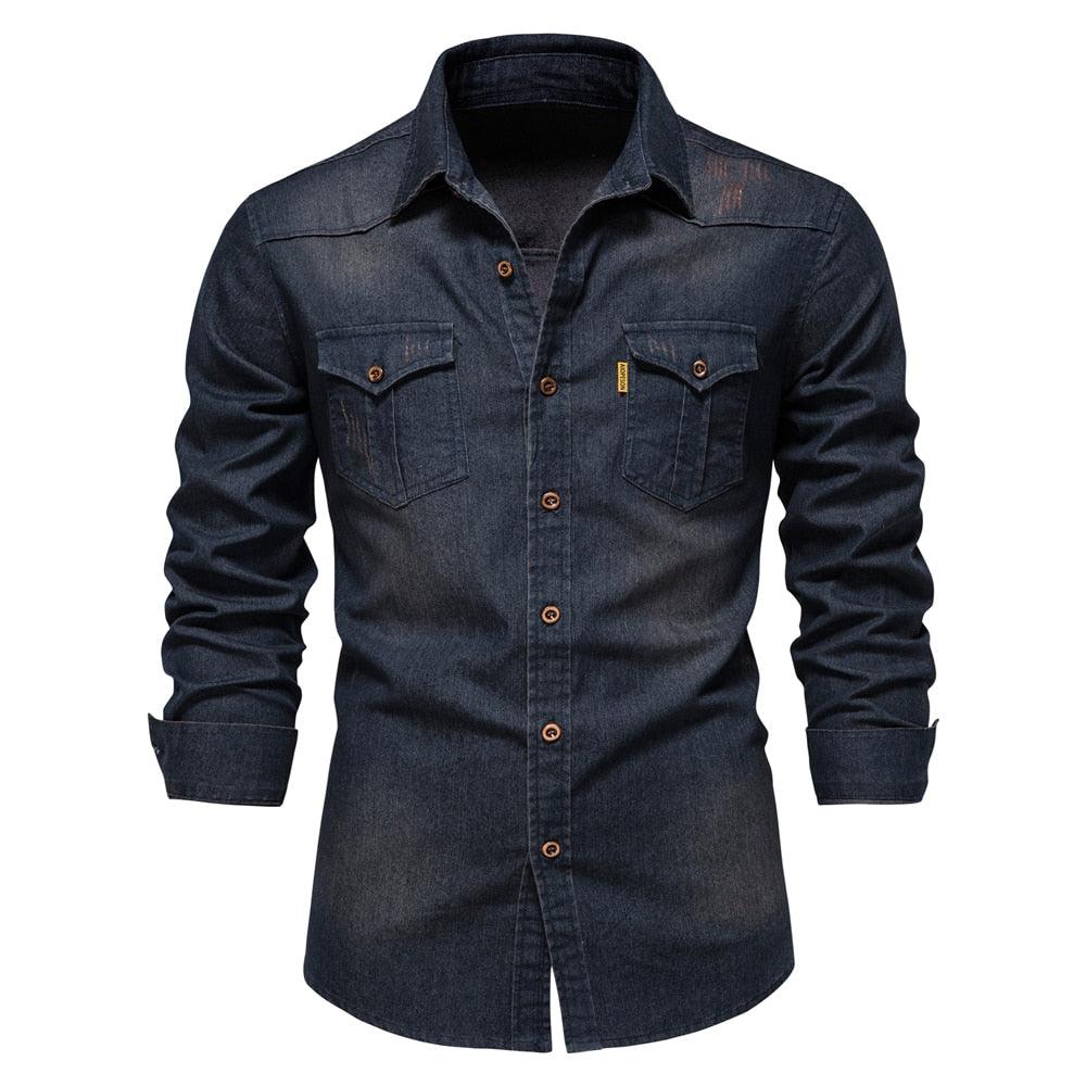 Camisa Jeans Algodão Elastano