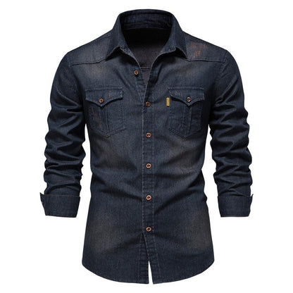 Camisa Jeans Algodão Elastano