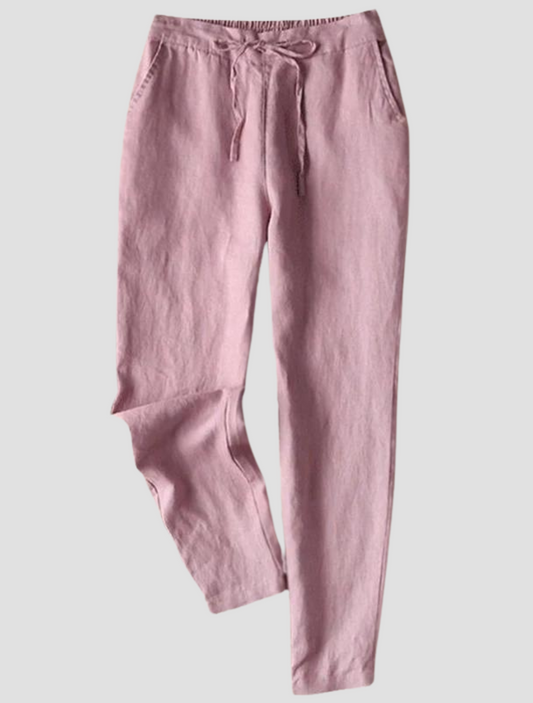 Calça de Linho Thin Solid - Cintura Alta