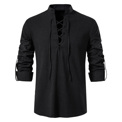 Camisa Masculina de Linho Trançado